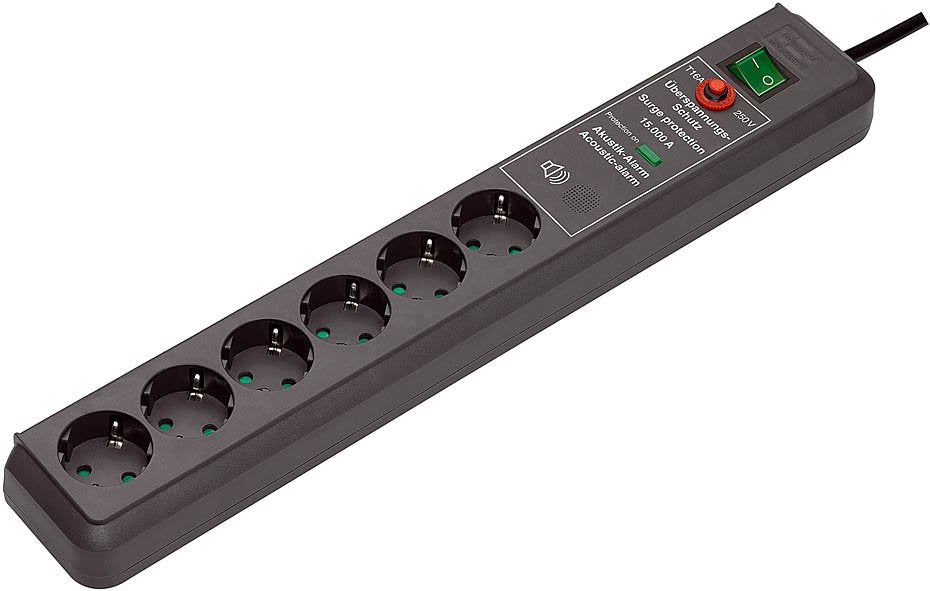EAN 4007123150496 - Brennenstuhl Secure-Tec Surge Protection 15.000 A Negro 6 salidas AC 3 m imagen 1