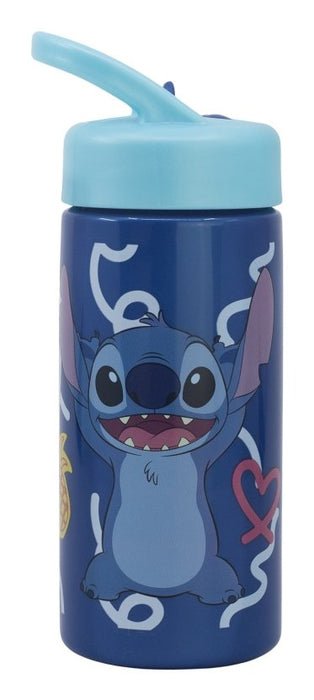 Safta Stitch Sweet Botella De 410ml - Pvc Sin Bpa - Valvula De Salida De Agua - Asa Superior - Tapon Roscado -