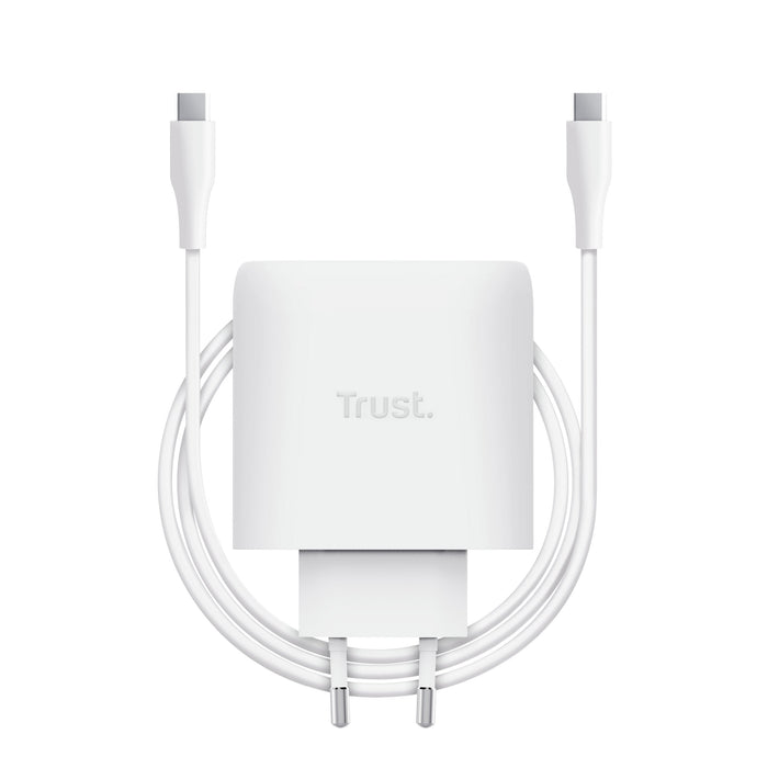 Cargador Usb Gan Trust Maxo 65w 2xusb-C Incluye Cable Usb-C 2m Color Blanco