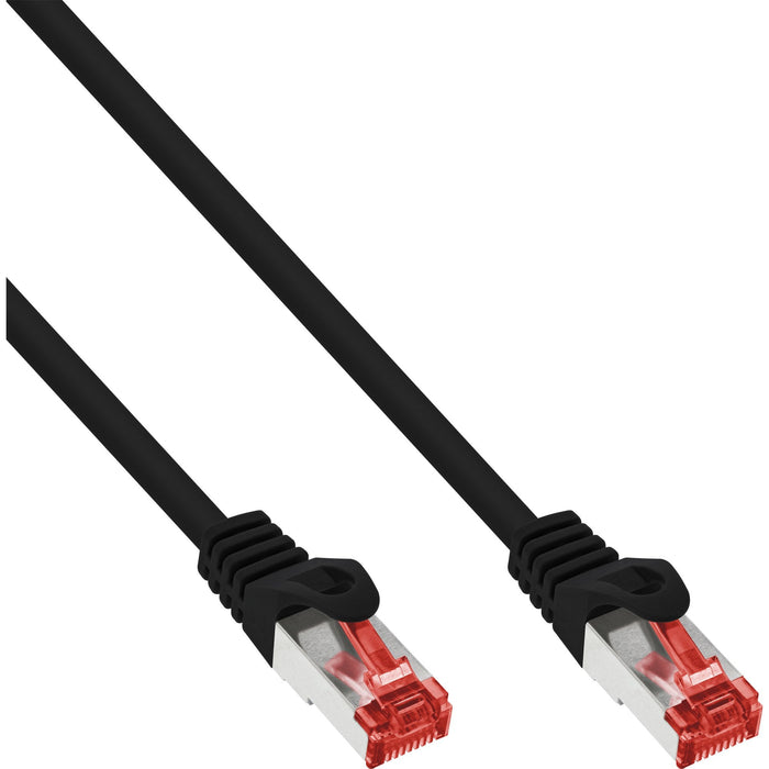 100pcs. Bulk-Pack Inline® Patch Cable, S/Ftp Pimf, Cat.6, Pvc, Cca, Negro, 0.5m