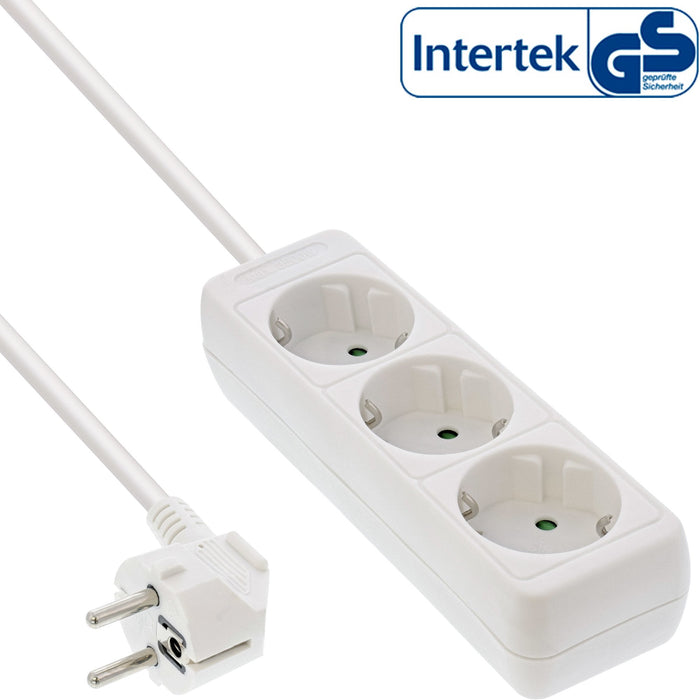 Inline Regleta 3 Tomas 3x Tipo F Con Seguridad Para Niños Blanco 5m