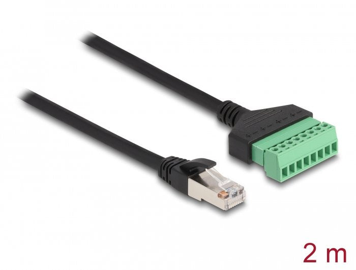 Cable Delock Rj45 Cat.6 Stecker Zu Terminalblock Adapter 2 M 2-Teilig