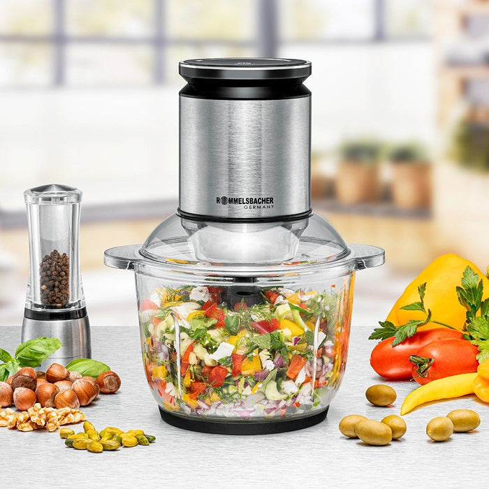 EAN 4001797854407 - Rommelsbacher MZ 600 picadora eléctrica de alimentos 2 L 600 W Negro, Acero inoxidable imagen 3