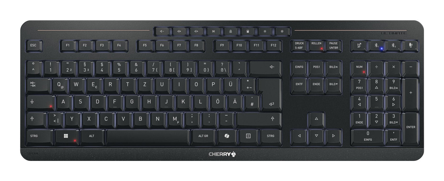 Cherry Stream Desktop Ultimate Teclado Ratón Incluido Hogar Oficina Usb + Rf Wireless + Bluetooth Qwertz Alemán Negro