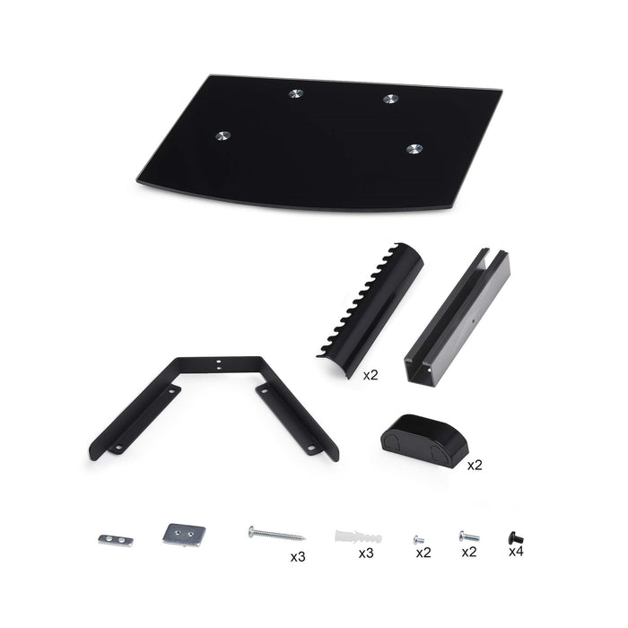 Startech.Com Floating Wall-Mounted Av Shelf, Adjustable Height Shelf For Under Tv, Organize A/V Equipment On Black Tempe