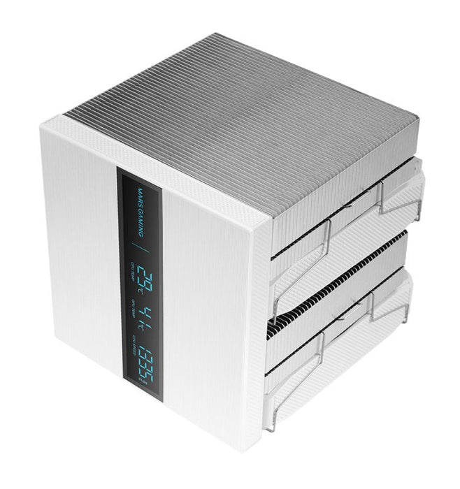 Refrigeración Cpu  A-Rgb Mcpu-Lcd Pro Blanco Mars Gaming Lcd / 120 Mm Argb / 6 Heatpipes / Tdp 300w / Intel & Amd