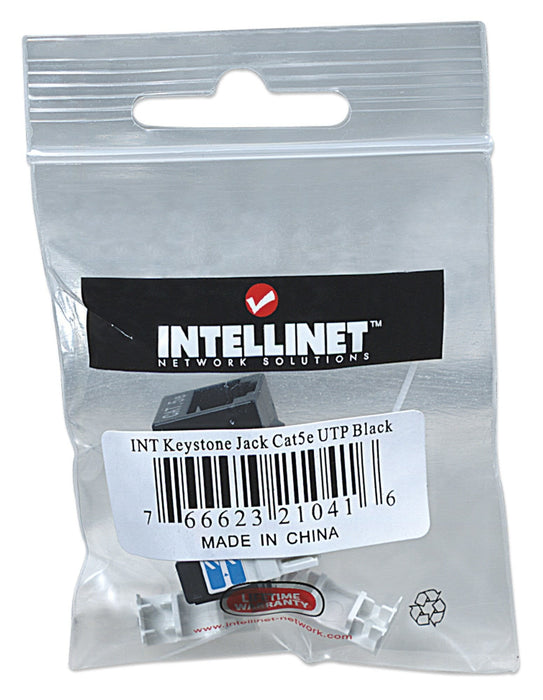 Intellinet Cat5e Keystone Jack, Utp, Negro, Punch-Down