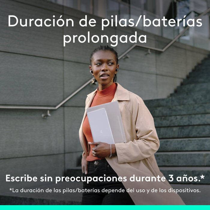 Teclado Español  Logitech 920-013011 Para Móvil Bluetooth Gris, Blanco