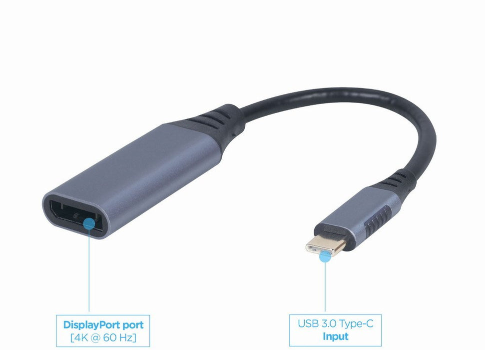 EAN 8716309121361 - Cablexpert A-USB3C-DPF-01 adaptador de cable de vídeo 0,15 m USB Tipo C DisplayPort Gris imagen 3