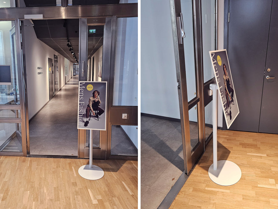 M Pro Series - Single Pole  Floorbase 2 White