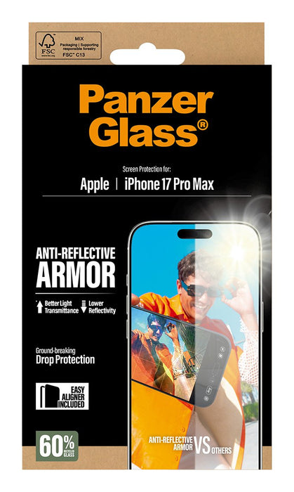 Panzerglass ® Anti-Reflective Armor Screen Protector Iphone 17 Pro Max W. Easyaligner Protector De Pantalla Apple 1 Pieza(S)