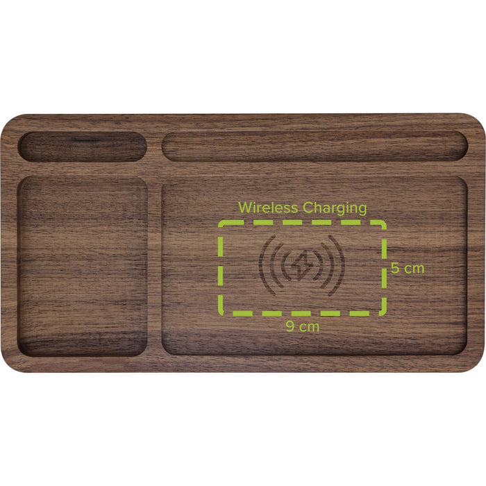Inline® Woodcharge - Organizer With Integrated Qi Charging Surface