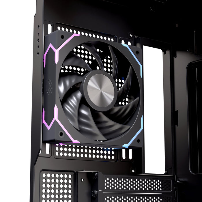 Caja Pc Atx Semitorre Einarex Z1k Rgb C-Templado Negra Excs-Ze-10kr-B
