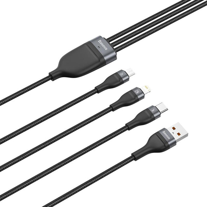EAN 6953156229822 - Baseus Zinc Magnetic Safe cable de teléfono móvil Negro, Gris 1,2 m USB A Lightning + micro-USB B + USB C imagen 4