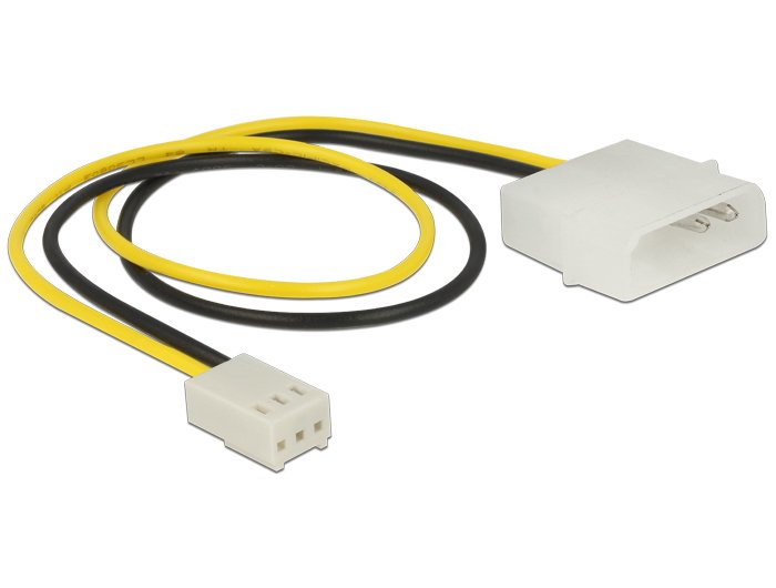 Delock Stromcable 2 Pin Stecker > 3 Pin Buchse (Lüfter) 30 Cm
