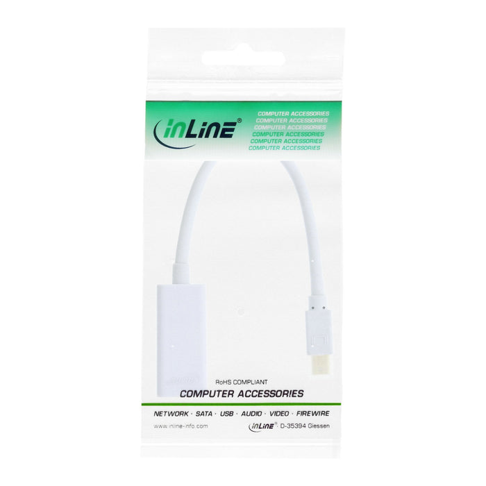 Adaptador Inline Mini Displayport Hdmi Con Audio, Mini Displayport Macho A Hdmi Hembra, 4k/30hz, Blanco, 0,15 M