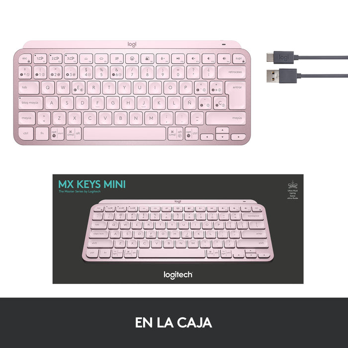 EAN 5099206101937 - Logitech MX Keys Mini teclado Oficina RF Wireless + Bluetooth QWERTY Español Rosa imagen 16