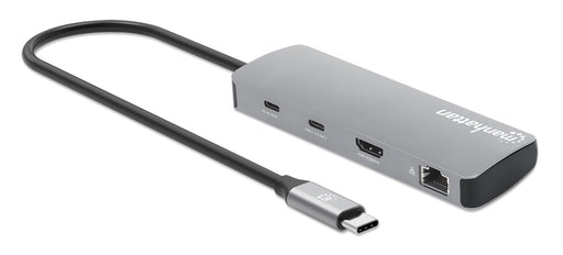 EAN 766623190459 - Manhattan 190459 base para portátil y replicador de puertos Alámbrico USB 3.2 Gen 1 (3.1 Gen 1) Type-C Gri imagen 2