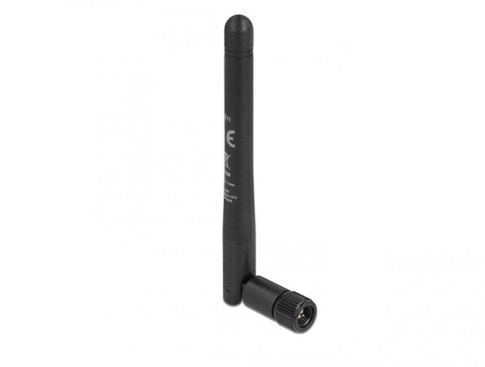 Delock 5g 3.3-5.0ghz Antenne Sma Stecker -1.0-4.5 Dbi 10.9cm Omnidirektional Mit Kippgelenk Und Flexiblem Material Schwarz