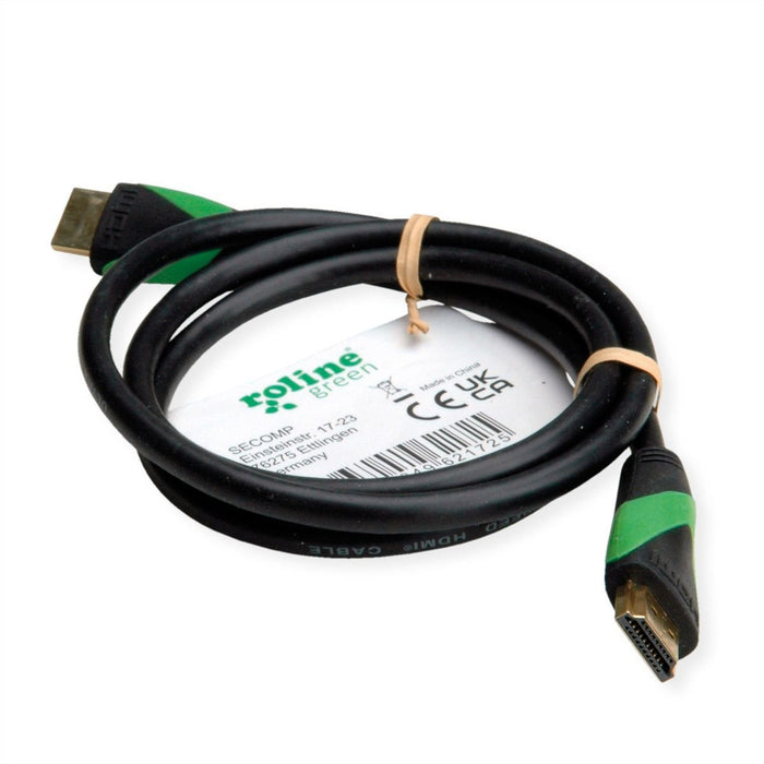 Roline Verde Atc 8k Hdmi Ultra Hd Cable Mit Ethernet, St St, Schwarz, 1 M