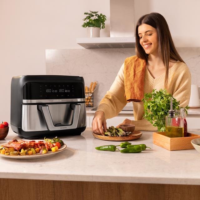 EAN 8435771907081 - Cecotec Cecofry Dual 9000 Sencillo 9 L Independiente 2850 W Freidora de aire caliente Negro, Acero inoxid imagen 10