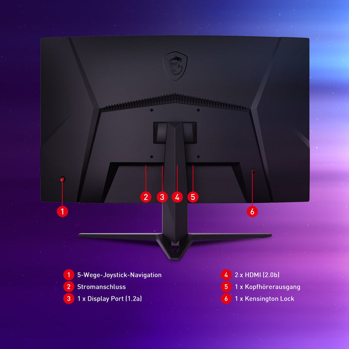 EAN 4719072962845 - MSI G32CQ4DE E2 pantalla para PC 80 cm (31.5") 2560 x 1440 Pixeles Wide Quad HD LCD Negro imagen 6