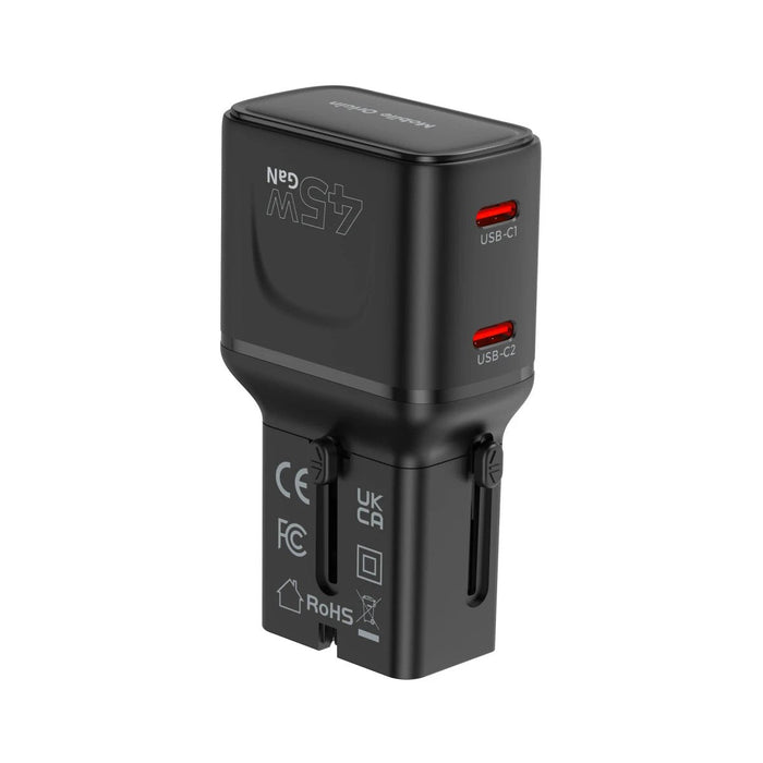 Mobile Origin 45w Travel Adapter Eu/Us/Uk/Au Pw26, Black