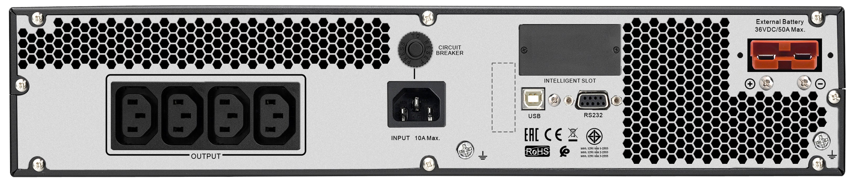 EAN 0731304405207 - APC SRV1KRILRK sistema de alimentación ininterrumpida (UPS) Doble conversión (en línea) 1 kVA 800 W 4 sal imagen 2
