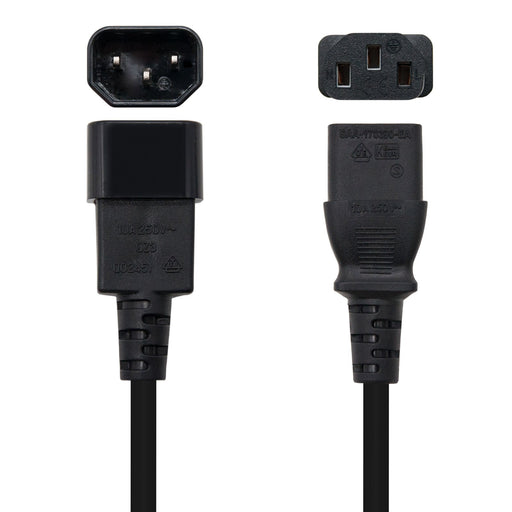 EAN 8433281005044 - Nanocable 10.22.0202 cable de transmisión Negro 1,5 m C14 acoplador C13 acoplador imagen 2