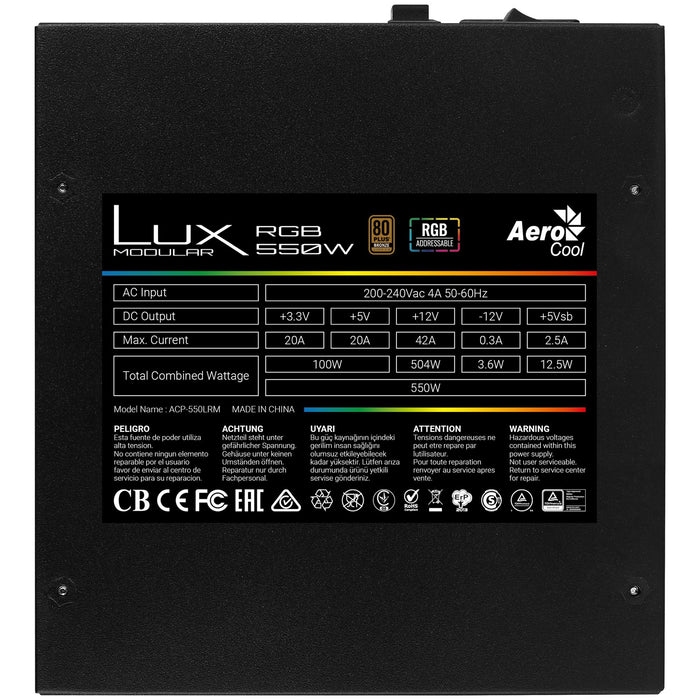 EAN 4718009156203 - Aerocool LUX RGB 550M unidad de fuente de alimentación 20+4 pin ATX imagen 3