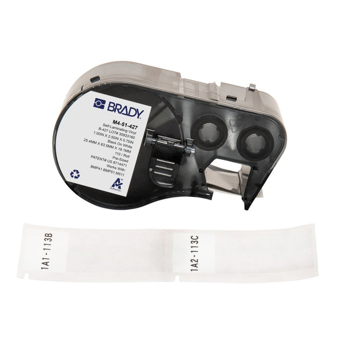 EAN 0888434591765 - Brady M4-51-427 etiqueta de impresora Negro, Blanco Etiqueta para impresora autoadhesiva imagen 1