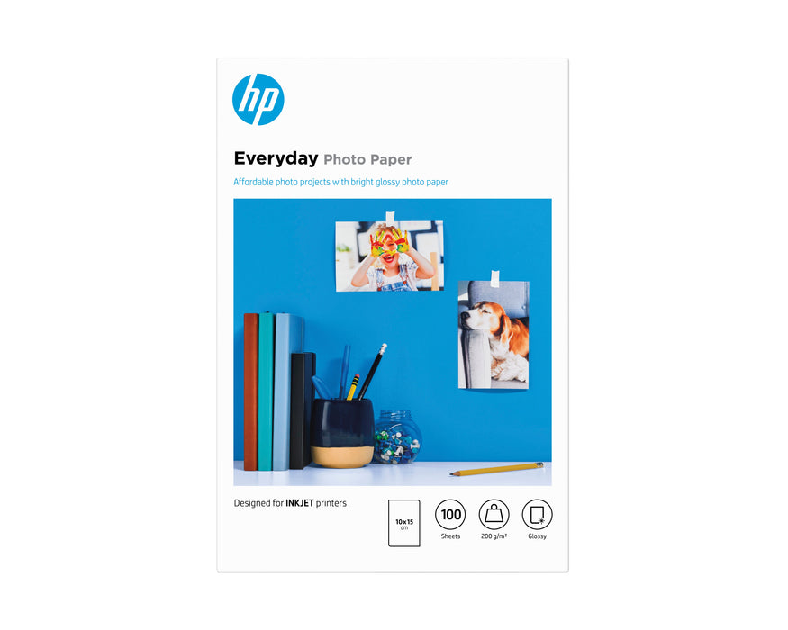 EAN 0886111974887 - HP Everyday Glossy Photo Paper-100 sht/10 x 15 cm Blanco Brillo imagen 1