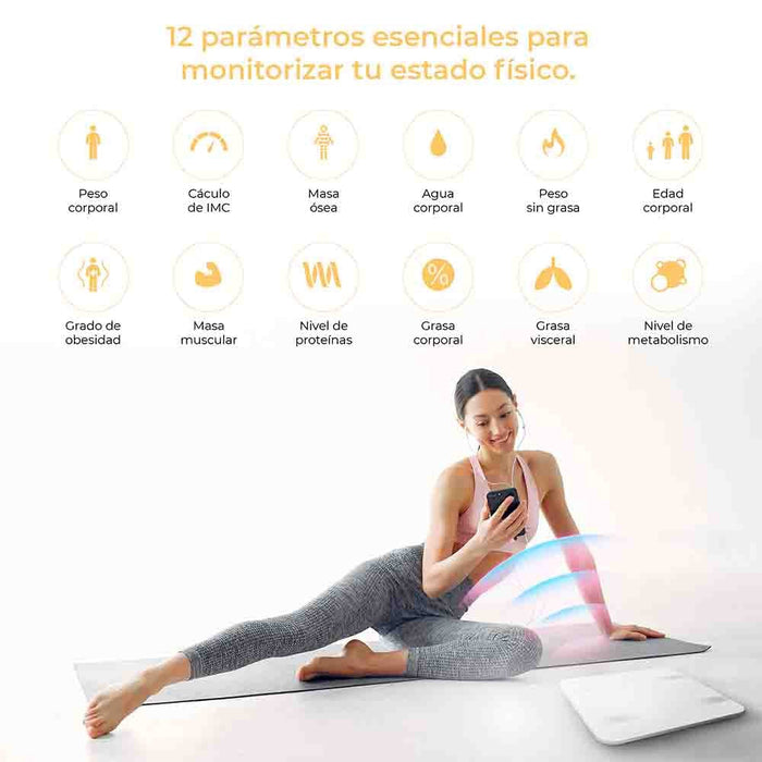 Báscula Bluetooth Grunkel Blanca Fitblue300white