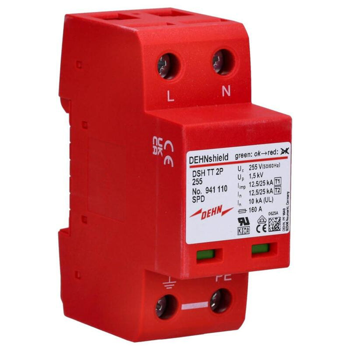 Dehn Dsh Tt 2p 255 2 Módulos Arrester Combinado Tipo 1+2 255 V Ac 25 Ka