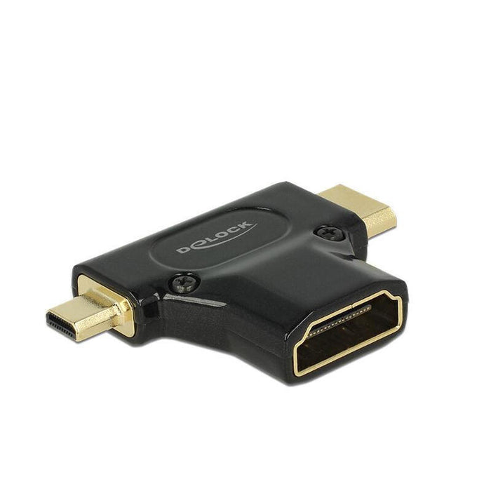 Delock Adaptador Hdmi-A Hembra > Hdmi-C + Hdmi-D Macho 2in1