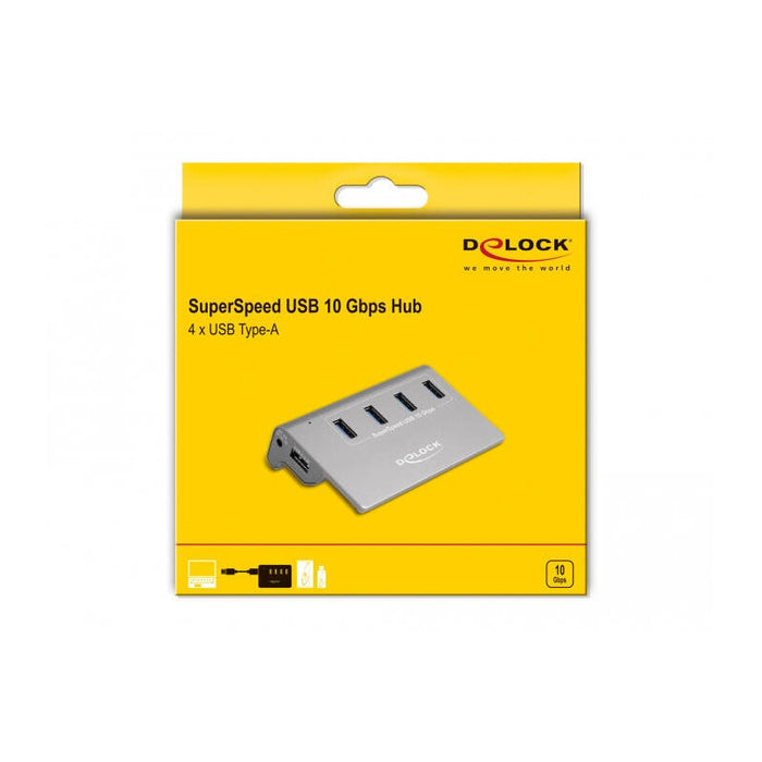 Delock Concentrador Usb 3.2 Gen 2 Con 4 Puertos Usb Tipo-A