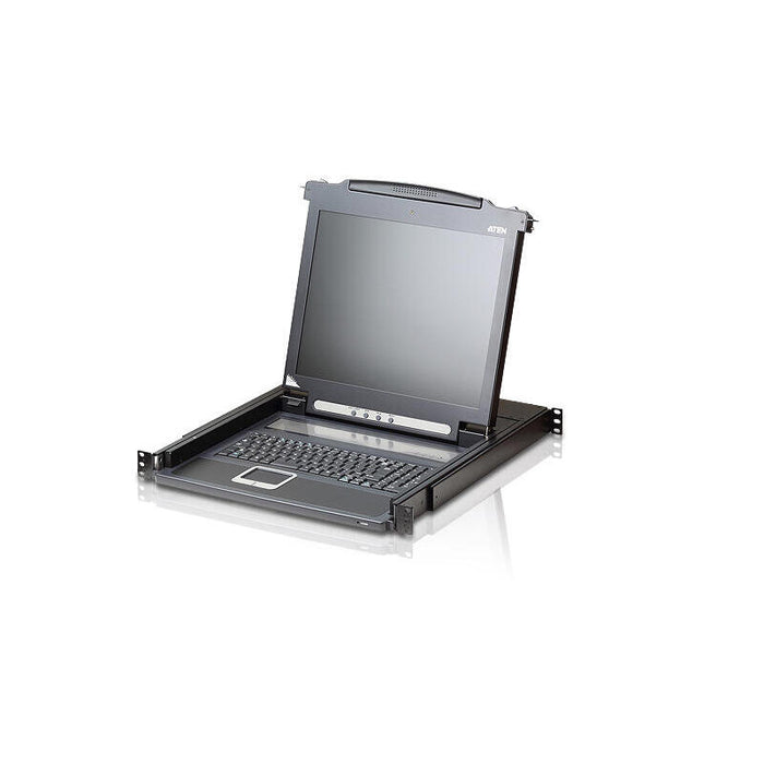 Desprecintado - Kvm Aten Cl1000m, Consola Lcd Slideaway De 17", Con Teclado Con Iluminación Led (De), Para Armario Rack De 19" (Ps/2-Usb, Vga)
