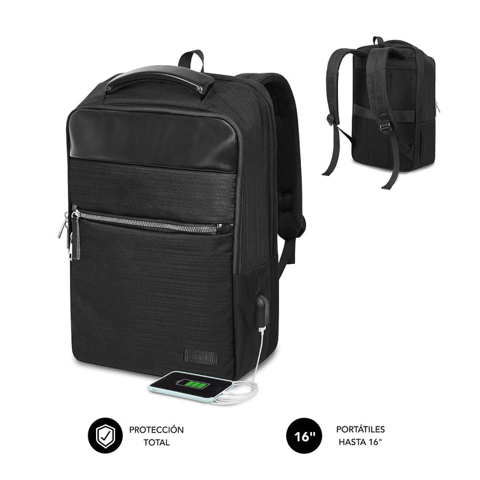 EAN 8436586742126 - SUBBLIM MOCHILA BUSINESS V2 AP 16'' NEGRO 40,6 cm (16") imagen 1