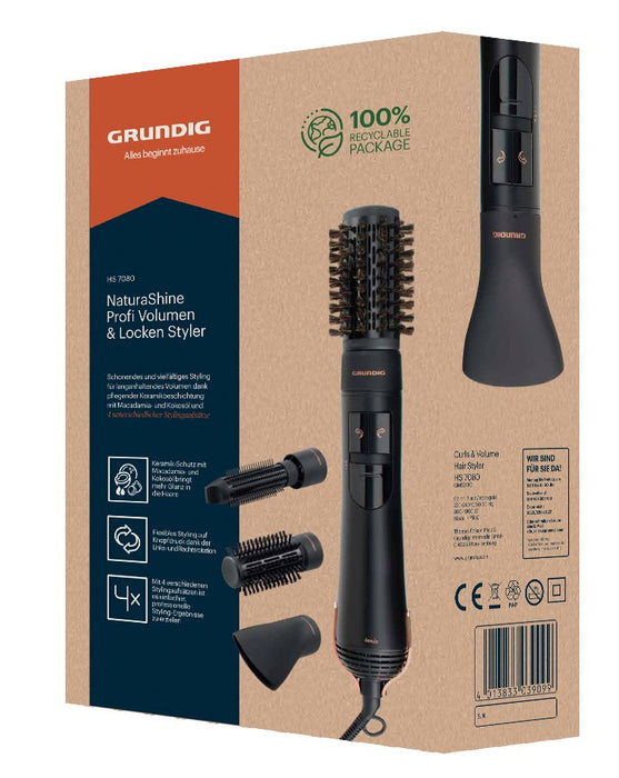 EAN 4013833039099 - Grundig HS 7080 Cepillo de aire caliente Caliente Negro, Oro rosado 1000 W 1,8 m imagen 3