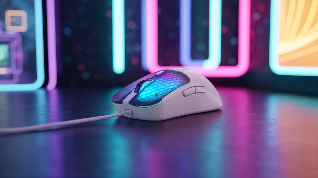 Mouse Mars Gaming Mm-Viperw Ultraligero 56g Cableado Usb 6 Botones 12800 Dpi Rgb Blanco