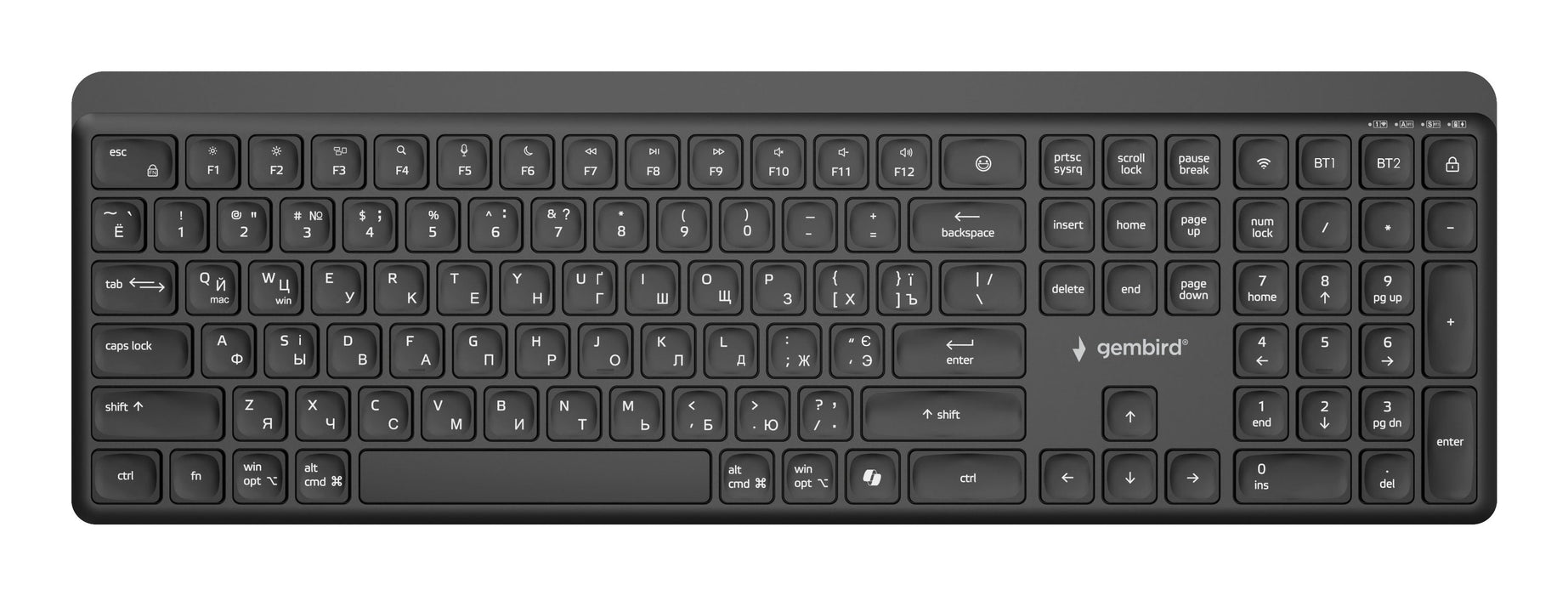 Keyboard Wrl Slim Bt Cyrillic/Kb-Wps-03-Cyrl Gembird