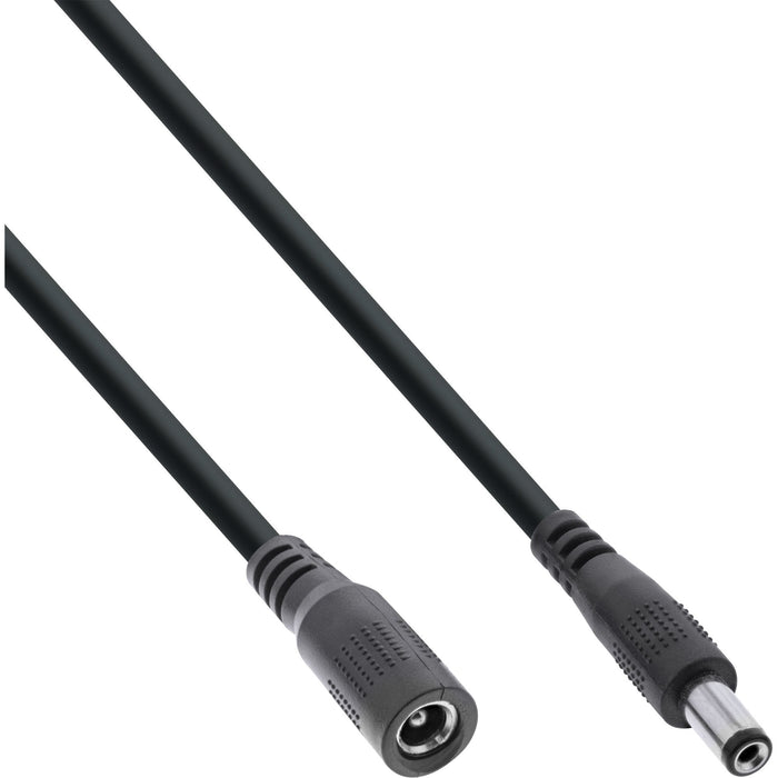 Cable De Extensión De Cc Inline, Enchufe De Cc Macho/Hembra 5,5x2,5 Mm, Awg 18, Negro, 5 M