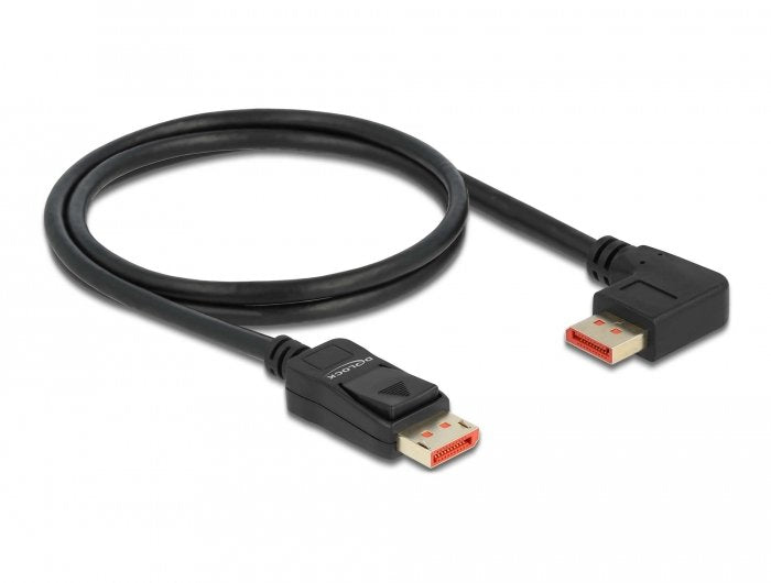 Delock Cable Displayport Macho Recto A Macho 90° Izquierda Angular 8k 60 Hz 1 M