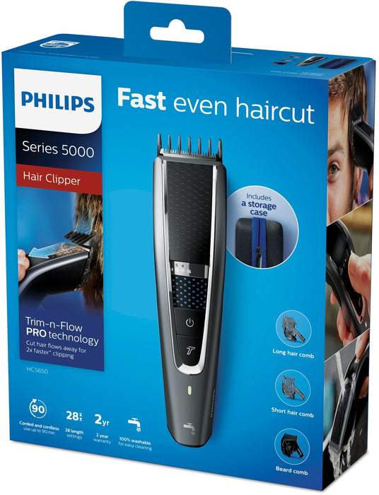 EAN 8710103897866 - Philips 5000 series HC5650/15 cortadora de pelo y maquinilla Negro, Plata 28 Ión de litio imagen 4