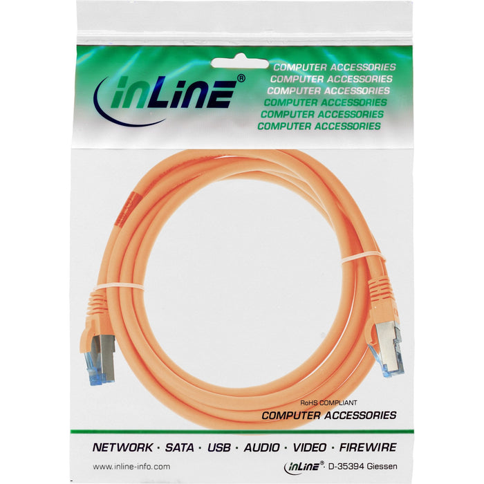 Cable De Red Inline S/Ftp Pimf Cat.6a Libre De Halógenos 500mhz Naranja 2m
