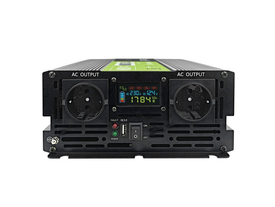 EAN 5904326374560 - Green Cell Przetwornica napicia PowerInverter LCD 12 V 2000W/40000W Przetwornica samochodowa z wywietlacz imagen 2
