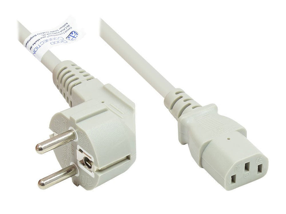 Good Connections Schutzkontakt-Stecker Gew.- C13 Grau 1m