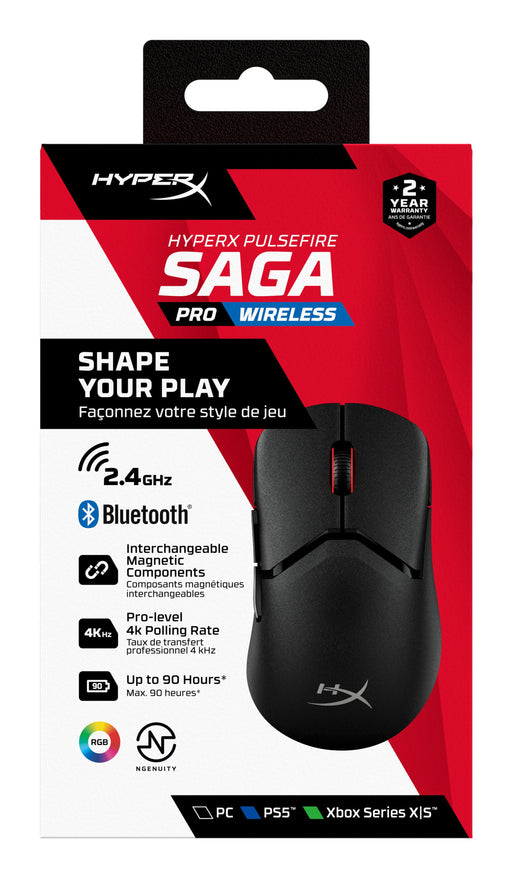 EAN 0198415001658 - HyperX Pulsefire Saga Pro Wireless Gaming Mouse ratón Juego Ambidextro RF Wireless + Bluetooth + USB Type imagen 1