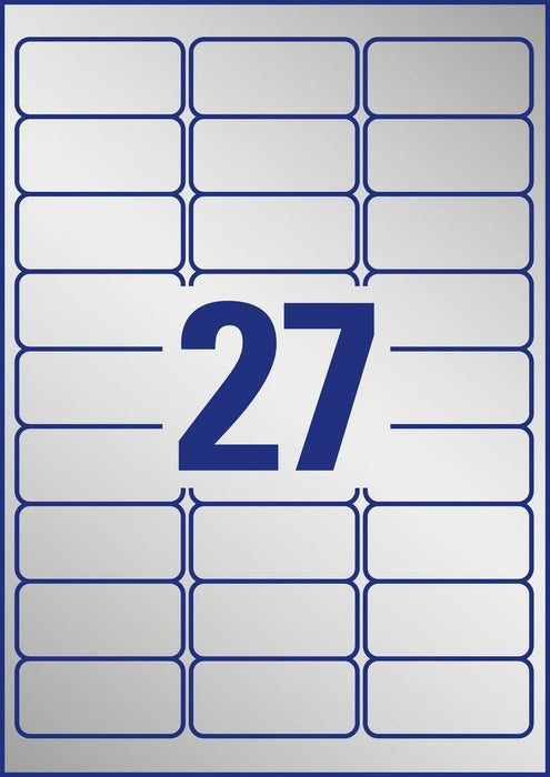 Avery Zweckform Znamionowe A4 63,5 X 29,6 Mm Srebrne