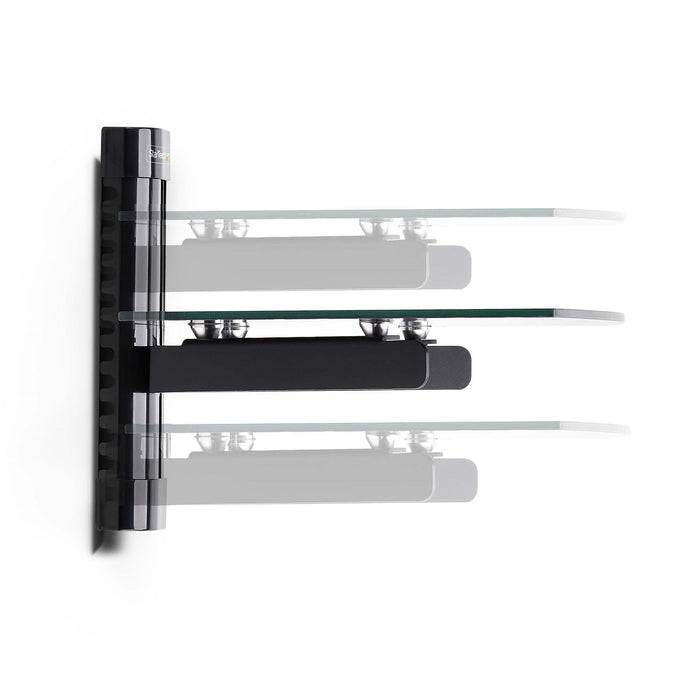 Startech.Com Floating Wall-Mounted Av Shelf, Adjustable Height Shelf For Under Tv, Organize A/V Equipment On Black Tempe